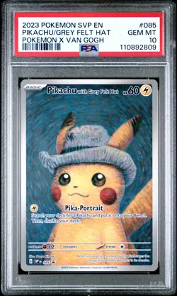 Pokemon Pikachu With Grey Felt Hat Sv Black Star Promo 085 X Van Gogh PSA 10 - Image 1