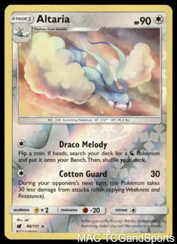 Altaria 80/111 Reverse Holo Crimson Invasion Pokemon TCG LP - Image 1