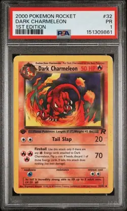 DARK CHARMELEON Team Rocket 1st Edition PSA 1 Vintage Pokemon - Image 1