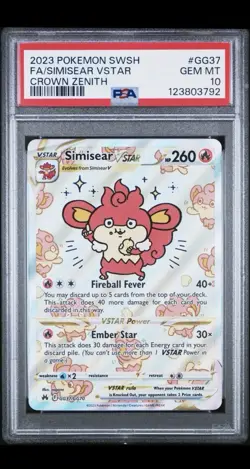 Simisear VSTAR GG37/GG70 GEM MINT PSA 10 Pokemon TCG - Image 1