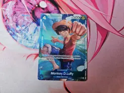 One Piece Card - Monkey D. Luffy (P-055) The BEST ENGLISH Alternate Art Card NM - Image 1