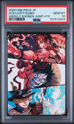 PSA 10 Luffy Ace Sabo Promotion Card Weekly Jump 2025 One Piece Card Japanese - Image 1