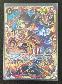 One Piece CCG Sabo OP13-120 Secret Rare Foil Blocker 7000 6 Cost EN Holofoil - Image 1