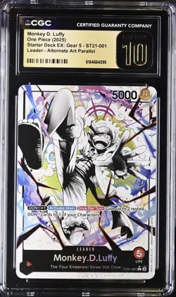 2025 ONE PIECE MONKEY D. LUFFY LEADER ALT ART ST21-001 CGC 10 PRISTINE - Image 1