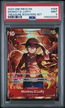 2024 ONE PIECE PROMOS TREASURE BOOSTERS SET #006 MONKEY D. LUFFY PSA 9 - Image 1