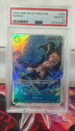 2025 ONE PIECE PRB02-008 PREMIUM BOOSTER THE BEST- VOL.2 MARCO - PSA 10 - Image 1