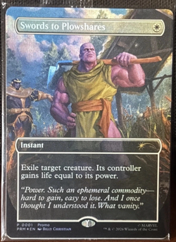 MTG Swords to Plowshares 1 Promo Borderless Foil Thanos Sealed PSA Magazine - Image 1