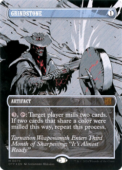 MTG Grindstone 79 Mythic Textured Foil OTJ Breaking News - Image 1