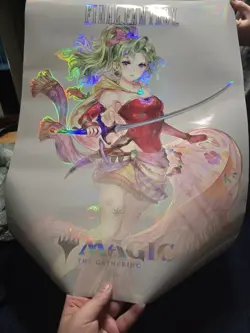 Magic The Gathering x Final Fantasy VI Terra Holographic WPN Store Poster Rare - Image 2