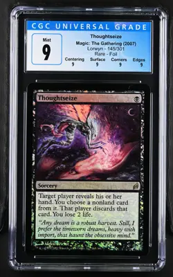 THOUGHTSEIZE Lorwyn Foil Rare CGC 9 Q Mint MTG [Nostalgium] - Image 1