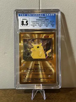 2021 POKEMON UPC PIKACHU #58 Celebrations Gold Metal CGC 8.5 Blue Label SubGrade - Image 3