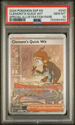 Pokemon Surging Sparks Clemont’s Quick Wit Special Illustration 243/191 Psa 10 - Image 1
