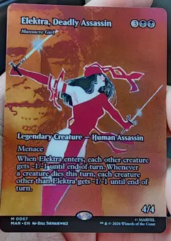 Wizards of the Coast Elektra, Deadly Assassin Foil Borderless Mythic #0067 4/4 - Image 1