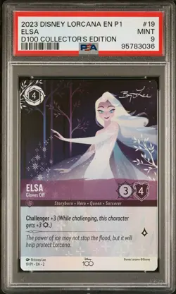 2023 DISNEY LORCANA EN P1-PROMO #19 ELSA - GLOVES OFF PSA 9 - Image 1