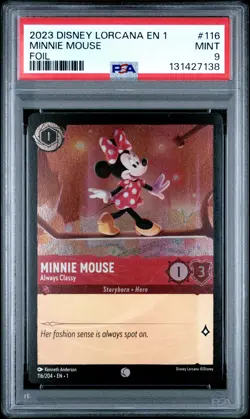 2023 DISNEY LORCANA EN 1-THE FIRST CHAPTER MINNIE MOUSE - ALWAYS CLASSY PSA 9 - Image 1