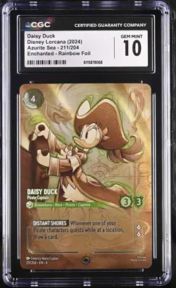 2024 Disney Lorcana Azurite Sea Daisy Duck CGC 10 #211/204 - Image 1