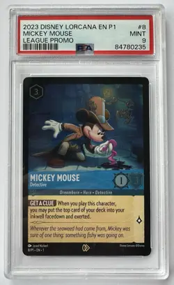 2023 Disney Lorcana Mickey Mouse Detective PSA 9 League Promo 8/P1 Cold Foil EN - Image 3