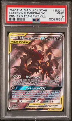 2020 Pokemon Sm Black Star Promo Umbreon & Darkrai Gx PSA 9 - Image 1