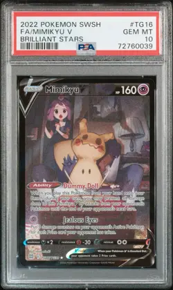 2022 Pokemon SWSH Brilliant Stars #TG16 FA Mimikyu V PSA 10 GEM MINT - Image 1