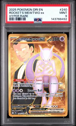 2025 Pokemon Dri En-Destined Rivals #240 Rocket'S Mewtwo Ex Hyper Rare PSA 9 - Image 1