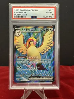 2023 Pokemon Obf En-Obsidian Flames #217 Pidgeot Ex Ultra Rare PSA 8 - Image 1