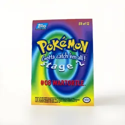 LP 1999 Topps Pokemon the Movie Edition E8 Wartortle #8 Rainbow Foil (BLUE logo) - Image 2