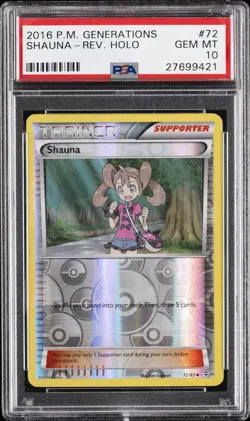 2016 POKEMON XY GENERATIONS #72 SHAUNA-REVERSE FOIL PSA 10 - Image 1