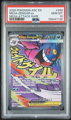 2026 POKEMON ASC EN-ASCENDED HEROES MEGA ATTACK RARE #269 MEGA GENGAR EX PSA 10 - Image 1