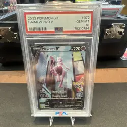 2022 POKEMON GO MEWTWO V 072/078 FULL ART RARE PSA 10 - Image 1