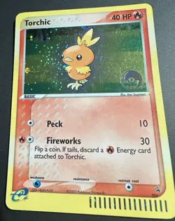 2004 POKEMON BLACK STAR PROMO #006 TORCHIC-HOLO. Crease mark across the face :( - Image 1