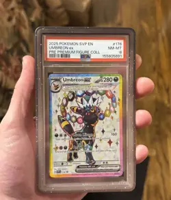 2025 POKEMON SVP PROMO PREMIUM FIGURE COLLECTION #176 UMBREON EX PSA 8 - Image 1