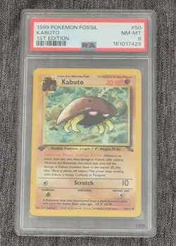 1999 Pokemon Fossil 1st Edition Kabuto #50 PSA 8 First Brand New Cert - Image 1