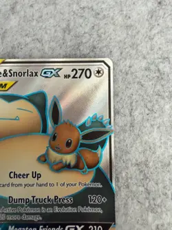 Pokemon TCG Eevee & Snorlax GX 171/181 SM Team Up Full Art TAG TEAM Holo - Image 3