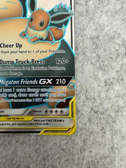 Pokemon TCG Eevee & Snorlax GX 171/181 SM Team Up Full Art TAG TEAM Holo - Image 5