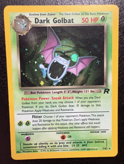 Pokemon Dark Golbat Holo 7/82 Team Rocket WOTC Vintage LP - Image 1