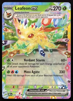 Leafeon ex 006/131 NM Prismatic Evolutions Holo Double Rare Pokemon - Image 1