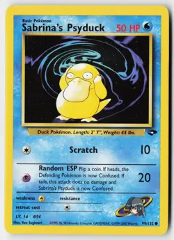 Pokemon Sabrina's Psyduck - 99/132 - Common Gym Challenge Unlimited MP - Image 1