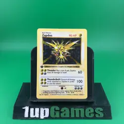 1st Edition Shadowless Zapdos Holo MP Base Set Vintage WOTC 1999 Pokemon 16/102 - Image 1