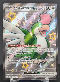 Pokemon Squawkabilly ex #223/091 English Paldean Fates Shiny Ultra Rare Full Art - Image 1