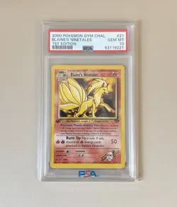 2000 Pokemon Gym Challenge 1st Edition #21 Blaine's Ninetales PSA 10 GEM MINT - Image 1