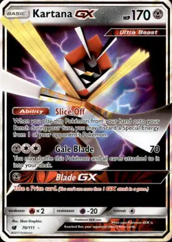 Kartana GX 70/111 Holo GX Rare Crimson Invasion Pokemon Holo Near Mint - Image 1