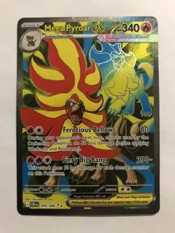Pokemon Mega Pyroar EX 099/086 Chaos Rising Ultra Rare Near Mint - Image 1