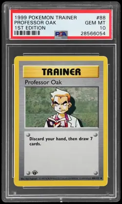 1999 Pokemon Base Set Professor Oak #88 PSA 10 1st Edition Gem Mint - Image 1