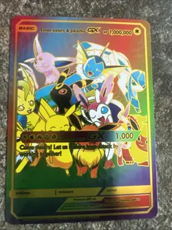 Eevee V Pokemon Multi Color 🕺 Foil Fan Art Card - NM - Image 1