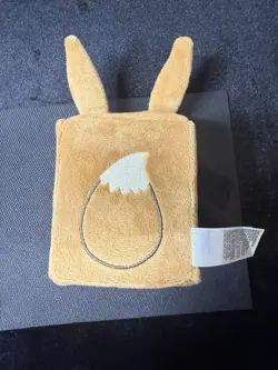 Eevee Plush Deck Box for Pokemon TCG Card Storage Case, Brown/Cream Flap - Image 3