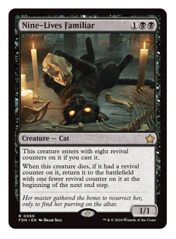 MTG - 1 x Nine-Lives Familiar - Rare Black Creature - Foundations (FDN) - M/NM - Image 1
