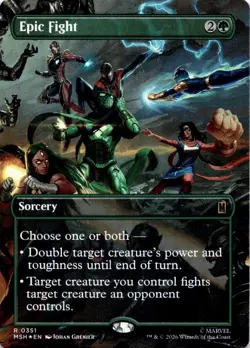 Epic Fight (FOIL + Borderless) 351 Marvel Super Heroes Magic: The Gathering NM - Image 1