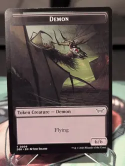Demon // Manifest Double-Sided Token 9 // 18 Duskmourn: House of Horror MtG NM - Image 1