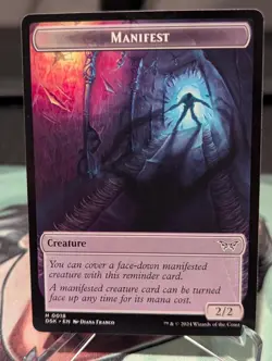 Demon // Manifest Double-Sided Token 9 // 18 Duskmourn: House of Horror MtG NM - Image 2