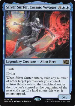 Silver Surfer, Cosmic Voyager 639 Commander: Marvel Super Heroes MTG NM/M - Image 1